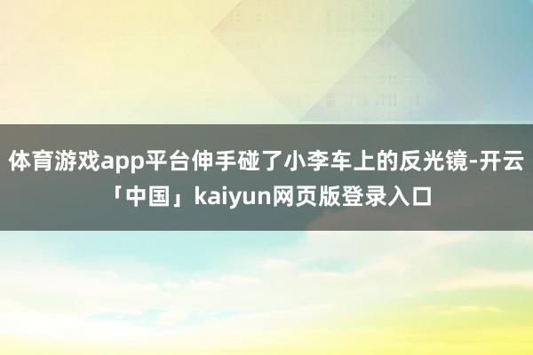体育游戏app平台伸手碰了小李车上的反光镜-开云「中国」kaiyun网页版登录入口