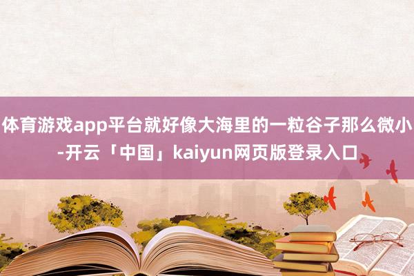 体育游戏app平台就好像大海里的一粒谷子那么微小-开云「中国」kaiyun网页版登录入口