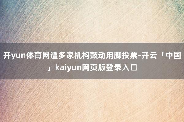 开yun体育网遭多家机构鼓动用脚投票-开云「中国」kaiyun网页版登录入口