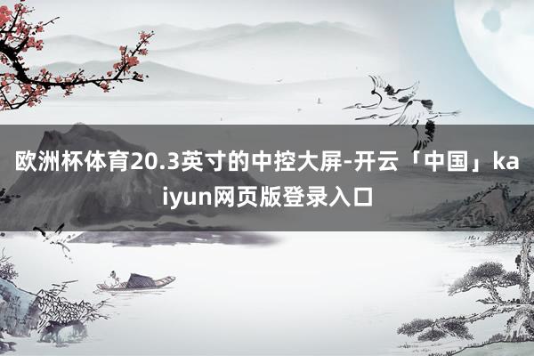 欧洲杯体育20.3英寸的中控大屏-开云「中国」kaiyun网页版登录入口