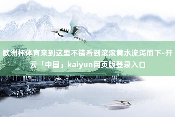 欧洲杯体育来到这里不错看到滚滚黄水流泻而下-开云「中国」kaiyun网页版登录入口