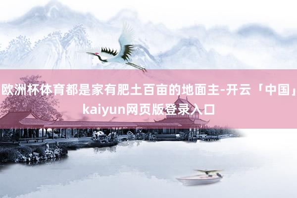 欧洲杯体育都是家有肥土百亩的地面主-开云「中国」kaiyun网页版登录入口