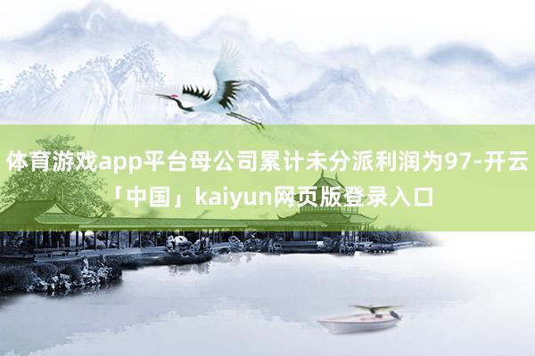 体育游戏app平台母公司累计未分派利润为97-开云「中国」kaiyun网页版登录入口
