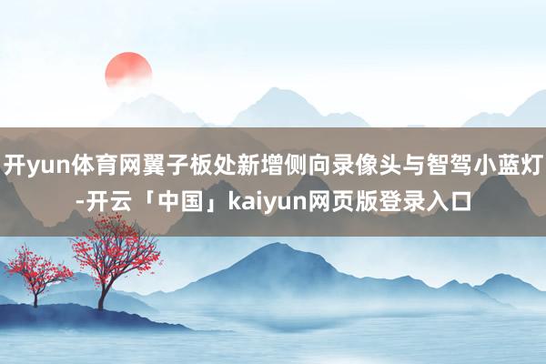 开yun体育网翼子板处新增侧向录像头与智驾小蓝灯-开云「中国」kaiyun网页版登录入口