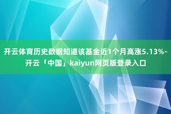 开云体育历史数据知道该基金近1个月高涨5.13%-开云「中国」kaiyun网页版登录入口