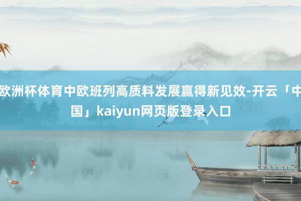 欧洲杯体育中欧班列高质料发展赢得新见效-开云「中国」kaiyun网页版登录入口