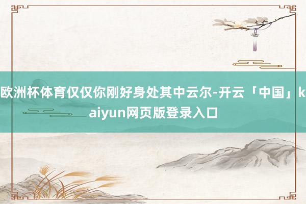 欧洲杯体育仅仅你刚好身处其中云尔-开云「中国」kaiyun网页版登录入口